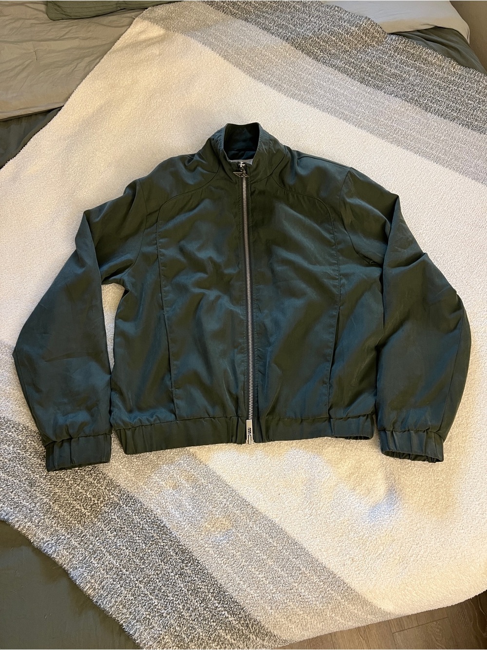 Han Kjøbenhavn Denmark Olive Green Bomber Jacket Minimalist Scandinavian Size L